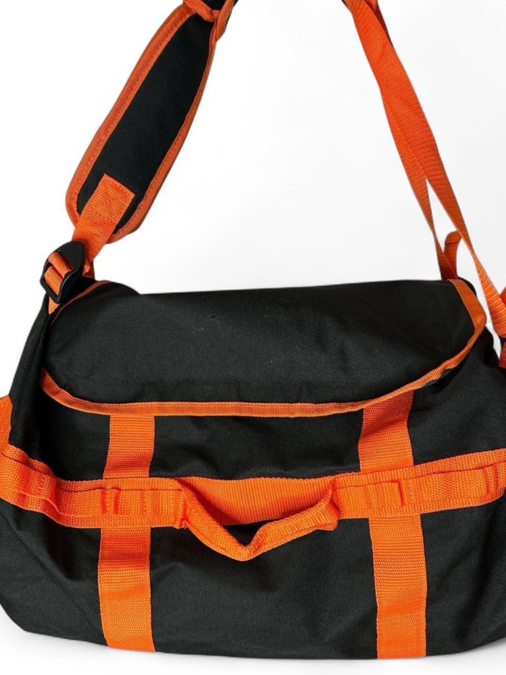 Harley Davidson Super Rugged Black and Orange Adjustable Straps Men's Travel Bag